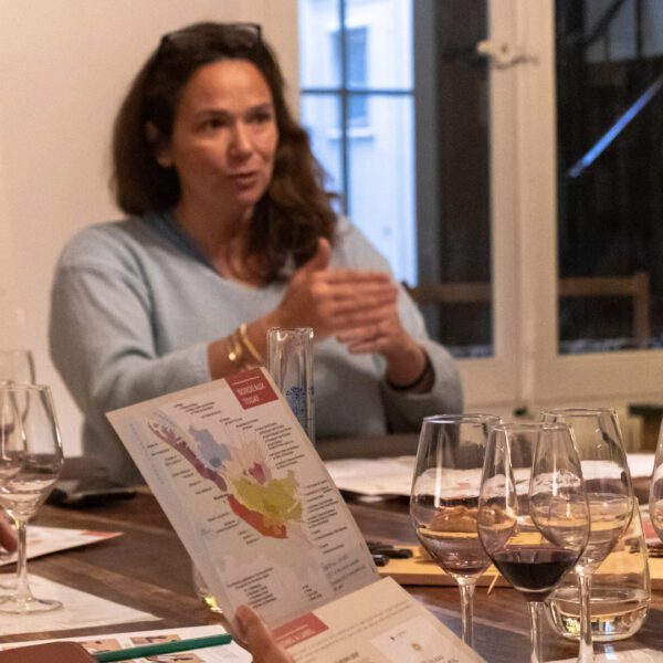 Private wine tasting in Paris with professional sommelier and French wine map for small group tour