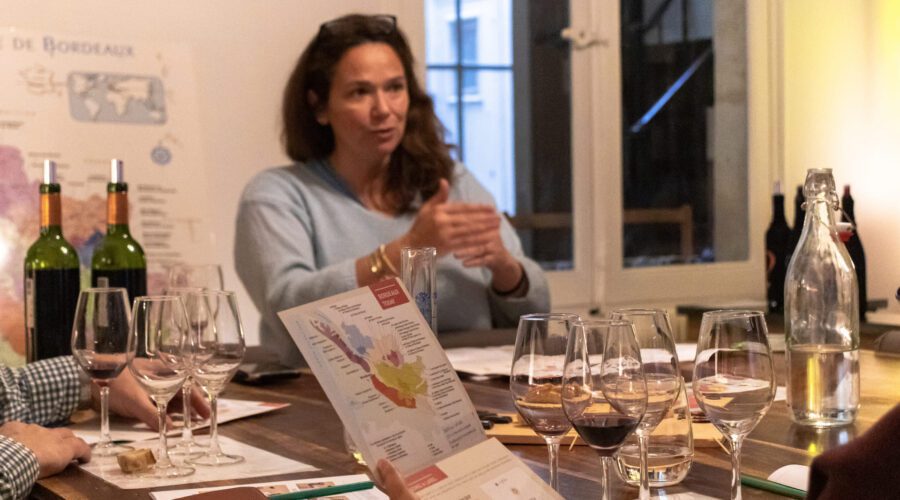 Private wine tasting in Paris with professional sommelier and French wine map for small group tour